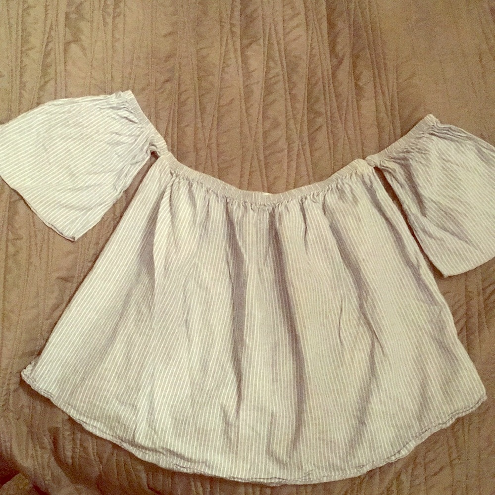 Off the shoulder, Navy / White, Top